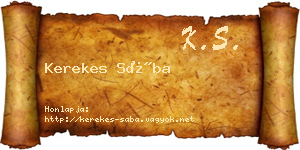 Kerekes Sába névjegykártya