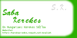saba kerekes business card